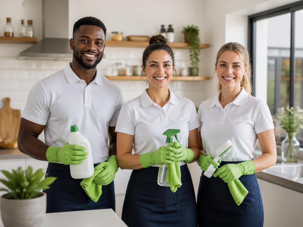 Professional cleaning team ready to serve